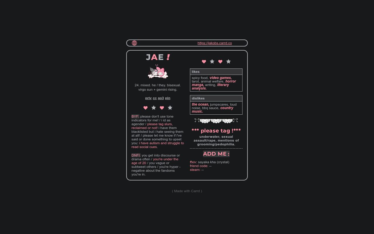 Carrd profile picture for @jakobs